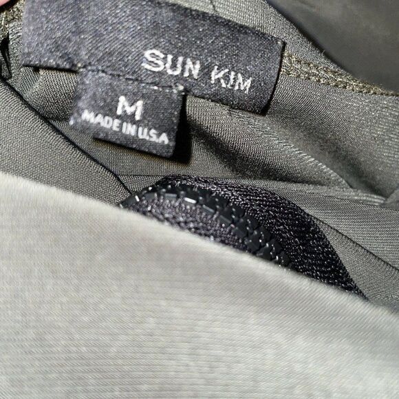 Sun‎ Kim Jersey Zip Front Bubble Hem Tunic Top Medium Stretch Pockets Lagenlook - Picture 6 of 8